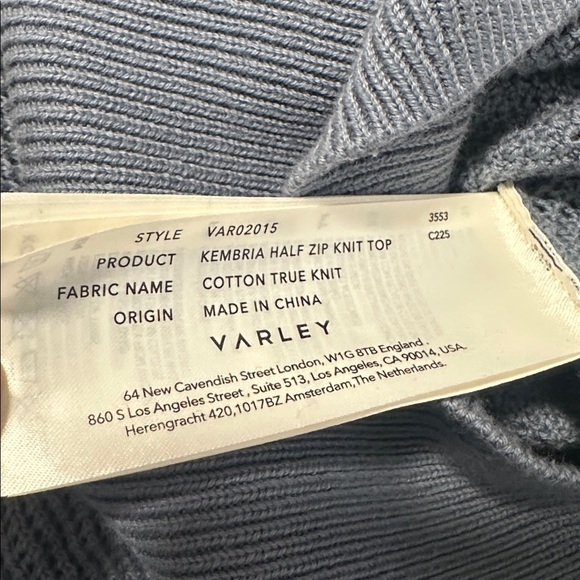 ❤️ Varley 1/2 Zip Semi Sheer Short Sleeve Sweater - Picture 6 of 6
